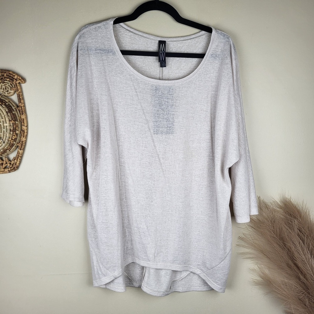 Marla Wynne Dolman Sleeve Top Women's Small Cream Ivory Oversized Minimalist NWT
